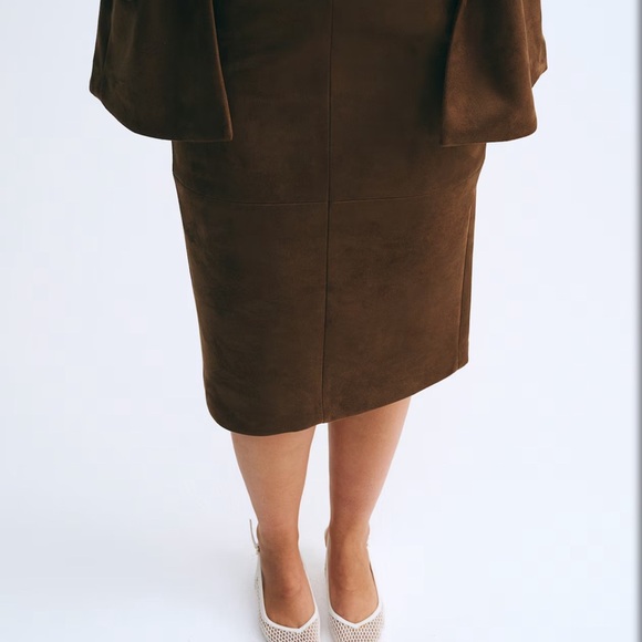 H&M Brown Pencil Skirt Knee-Length Workwear - Picture 4 of 13